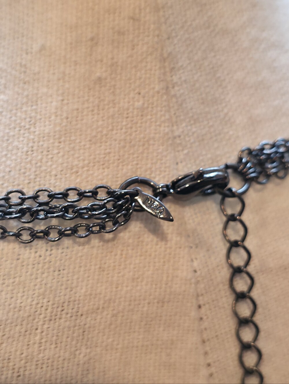 Multi-Strand Black & Smoky Crystal Beaded Statement Necklace - Picture 4 of 4